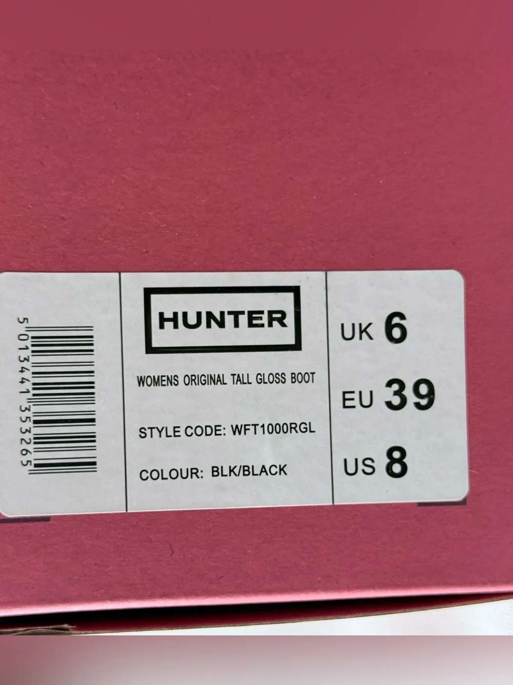 Original Hunter Women's Tall Gloss Rain Boots - Black Size 8